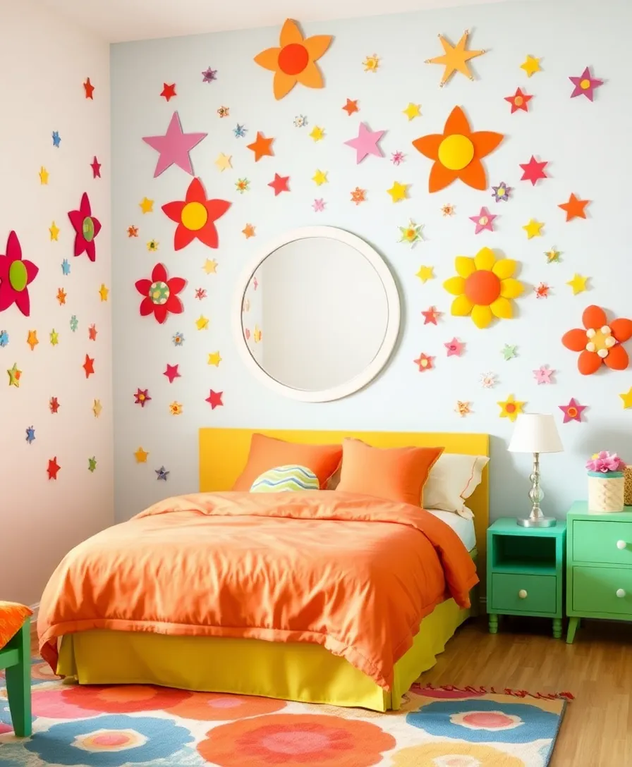 15 Stunning Wall Art Ideas That Will Transform Your Girl's Bedroom Into a Dreamy Paradise! - 12. Colorful Wall Decals