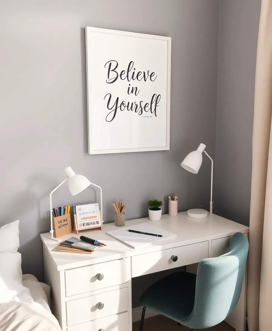 15 Stunning Wall Art Ideas That Will Transform Your Girl's Bedroom Into a Dreamy Paradise! - 2. Inspirational Quotes in Calligraphy
