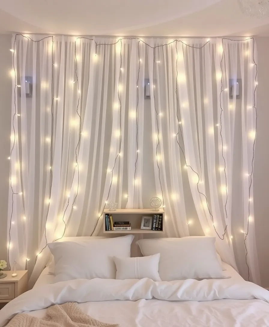 15 Stunning Wall Art Ideas That Will Transform Your Girl's Bedroom Into a Dreamy Paradise! - 9. Magical Fairy Lights with Art