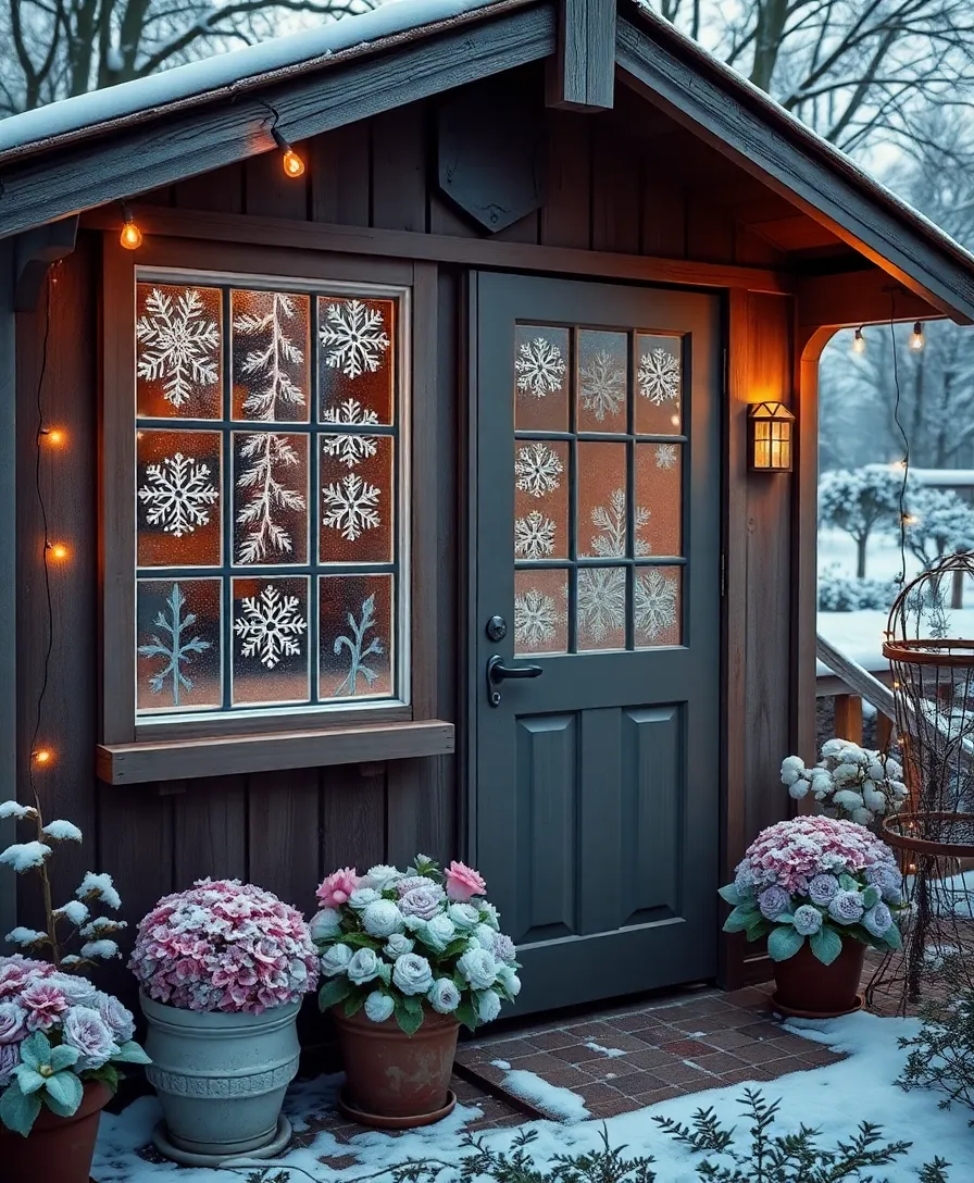 22 Magical Winter Garden Decor Ideas to Turn Your Outdoor Space into a Winter Wonderland! - 6. Frosted Window Panes