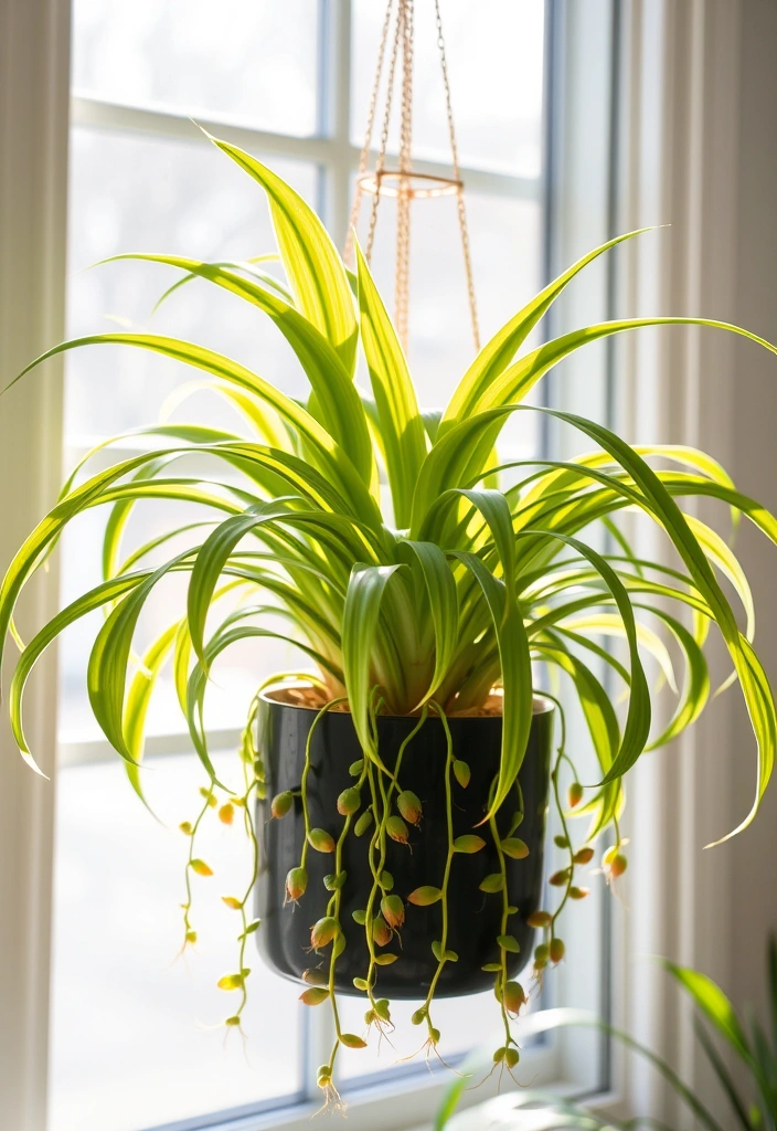 10 Indoor Plants So Easy to Care For, You'll Wonder Why You Didn't Start Sooner! - 4. Spider Plant (Chlorophytum comosum)