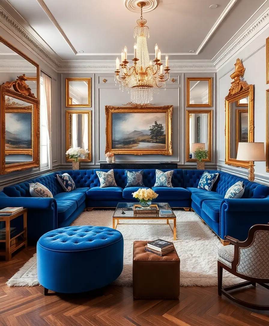 10 Luxurious Corner Sofa Sets That Will Make You Feel Like Royalty! - 7. Royal Blue Delight