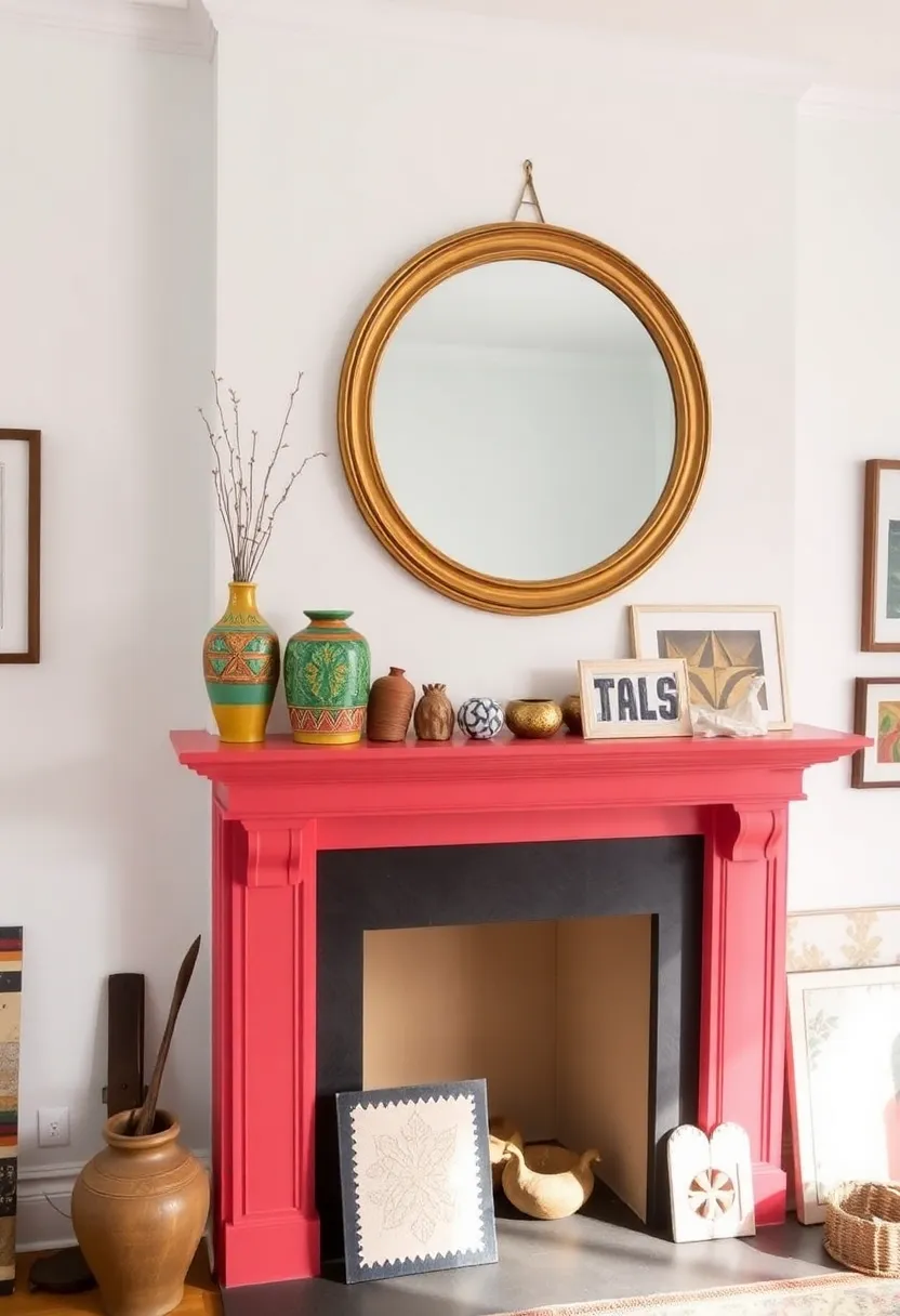 12 Colorful Fireplace Decor Ideas That Will Brighten Up Any Room! - 1. Bold Painted Mantel