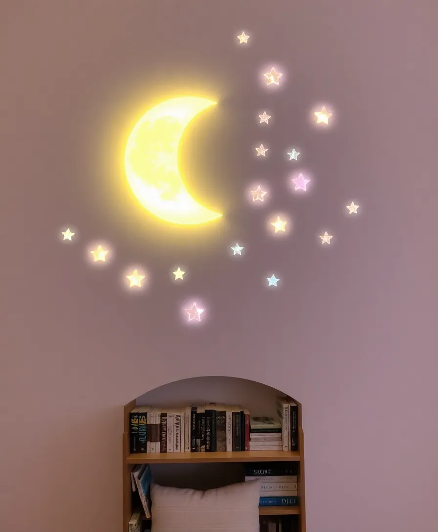 13 Cozy Children's Lights That'll Transform Their Room Into a Dreamland! - 4. Moon and Star Wall Art Lights