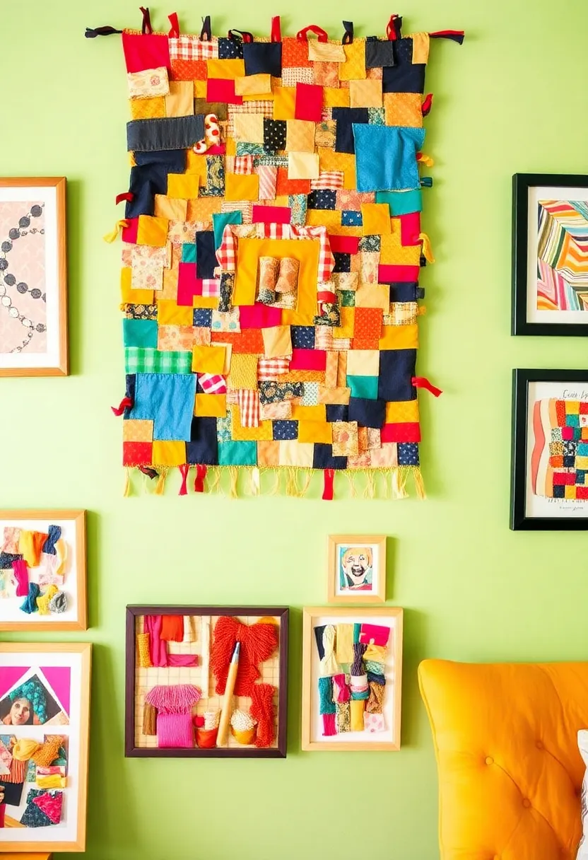14 Budget-Friendly Sustainable Decor Ideas That Are Good for the Planet (You'll Love #6!) - 2. DIY Fabric Scraps Wall Art