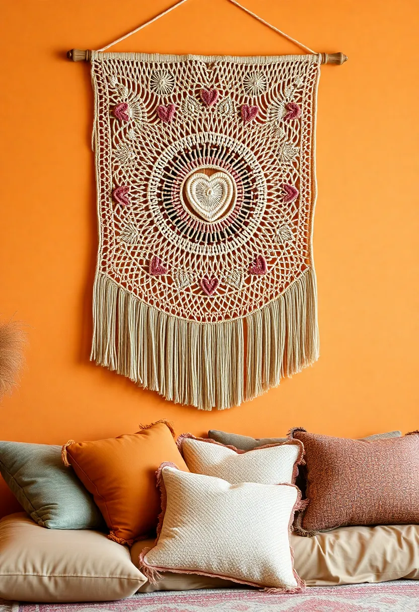 14 Heartfelt Valentine's Wall Decor Ideas That Will Make You Swoon! - 12. Love-Inspired Textile Art
