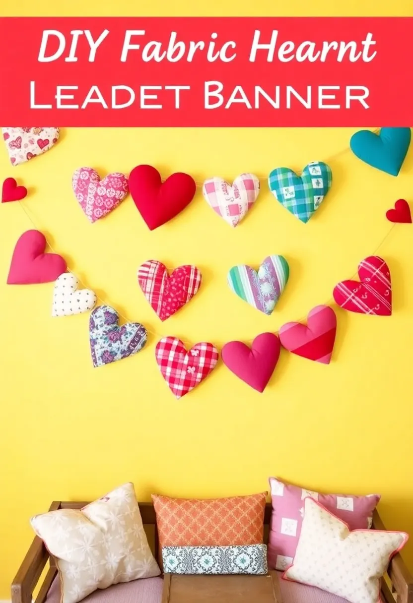 14 Heartfelt Valentine's Wall Decor Ideas That Will Make You Swoon! - 3. DIY Fabric Heart Banners