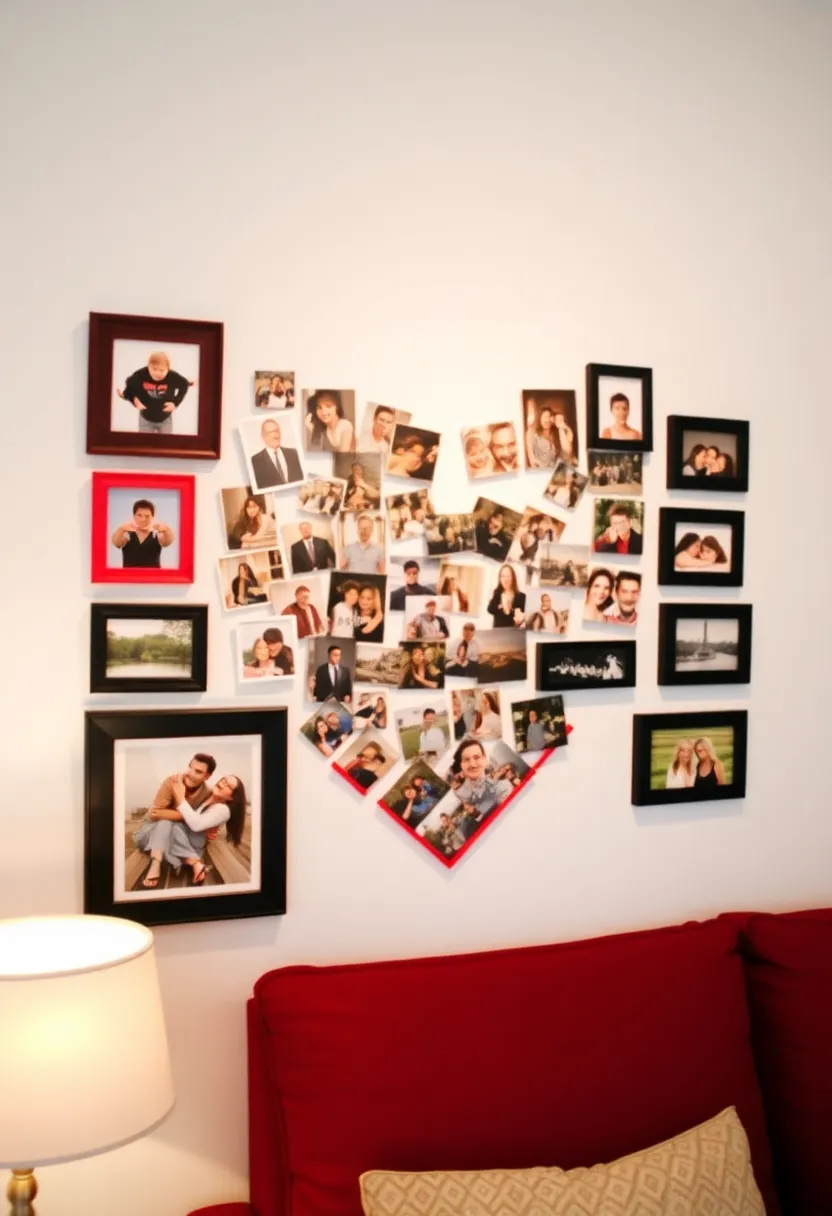 14 Heartfelt Valentine's Wall Decor Ideas That Will Make You Swoon! - 5. Heartfelt Photo Collage