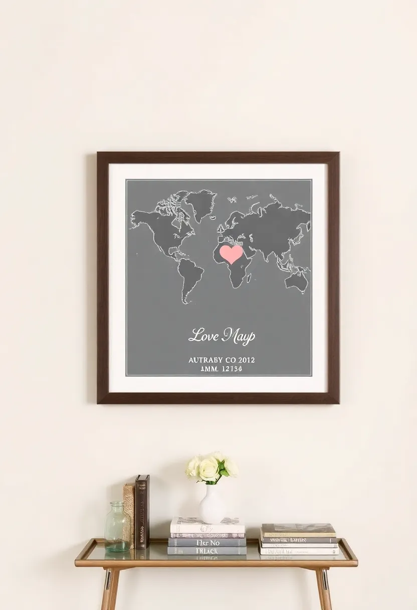 14 Heartfelt Valentine's Wall Decor Ideas That Will Make You Swoon! - 8. Love Map Art