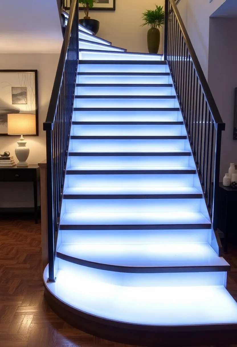 14 Magical Staircase Lighting Ideas That Will Illuminate Your Home (Don't Miss #7!) - 5. Under-Step Lighting