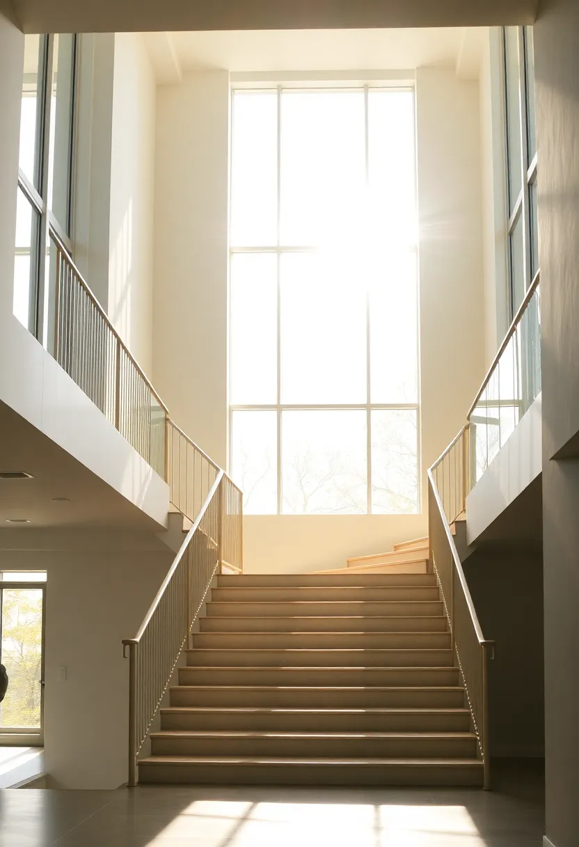 14 Magical Staircase Lighting Ideas That Will Illuminate Your Home (Don't Miss #7!) - 8. Natural Light Integration
