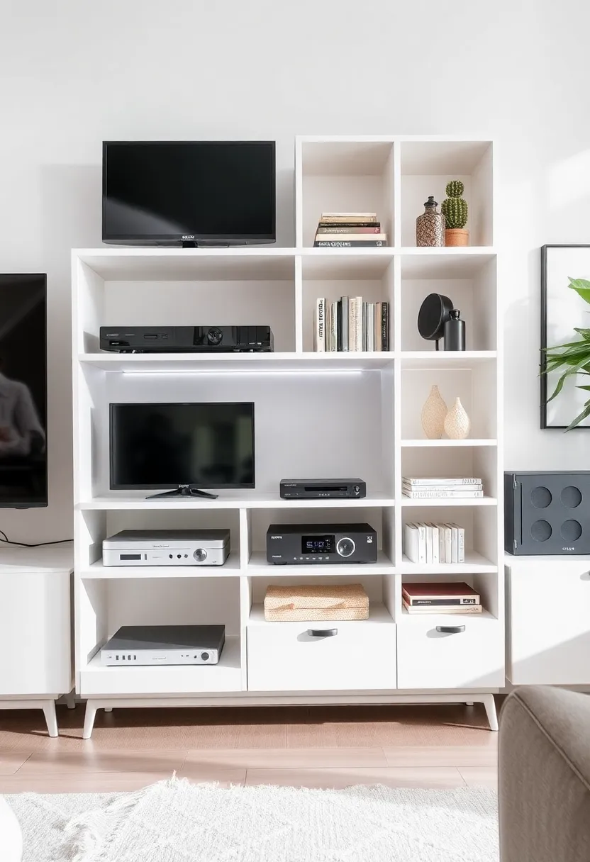 17 Tech-Inspired TV Stand Decor Ideas for the Ultimate Geek Chic (Check Out #9!) - 15. Modular TV Stands