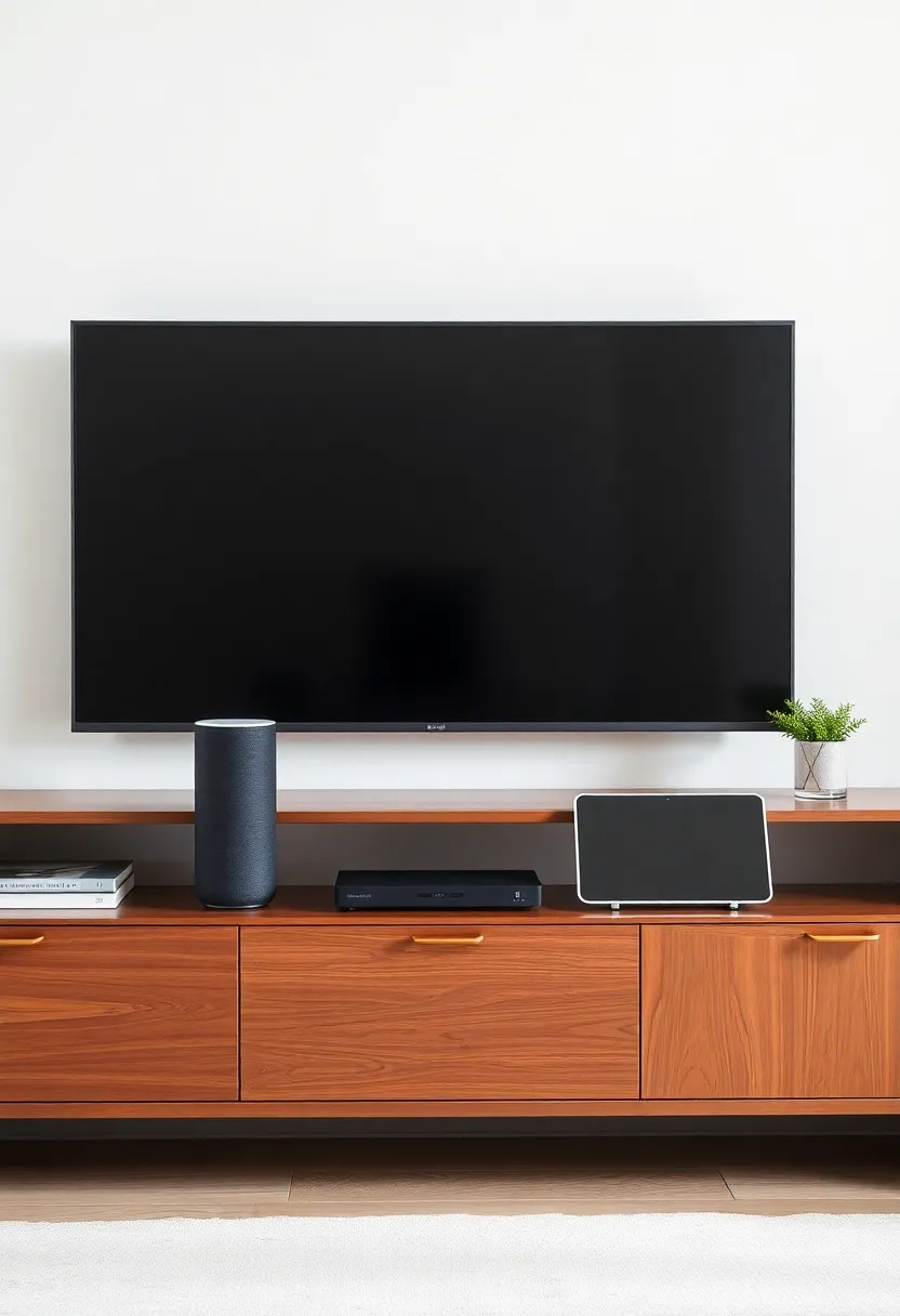 17 Tech-Inspired TV Stand Decor Ideas for the Ultimate Geek Chic (Check Out #9!) - 2. Smart Home Integration