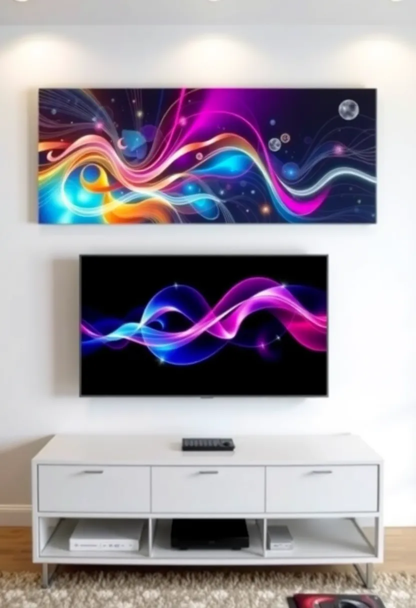 17 Tech-Inspired TV Stand Decor Ideas for the Ultimate Geek Chic (Check Out #9!) - 7. Tech-Inspired Wall Art