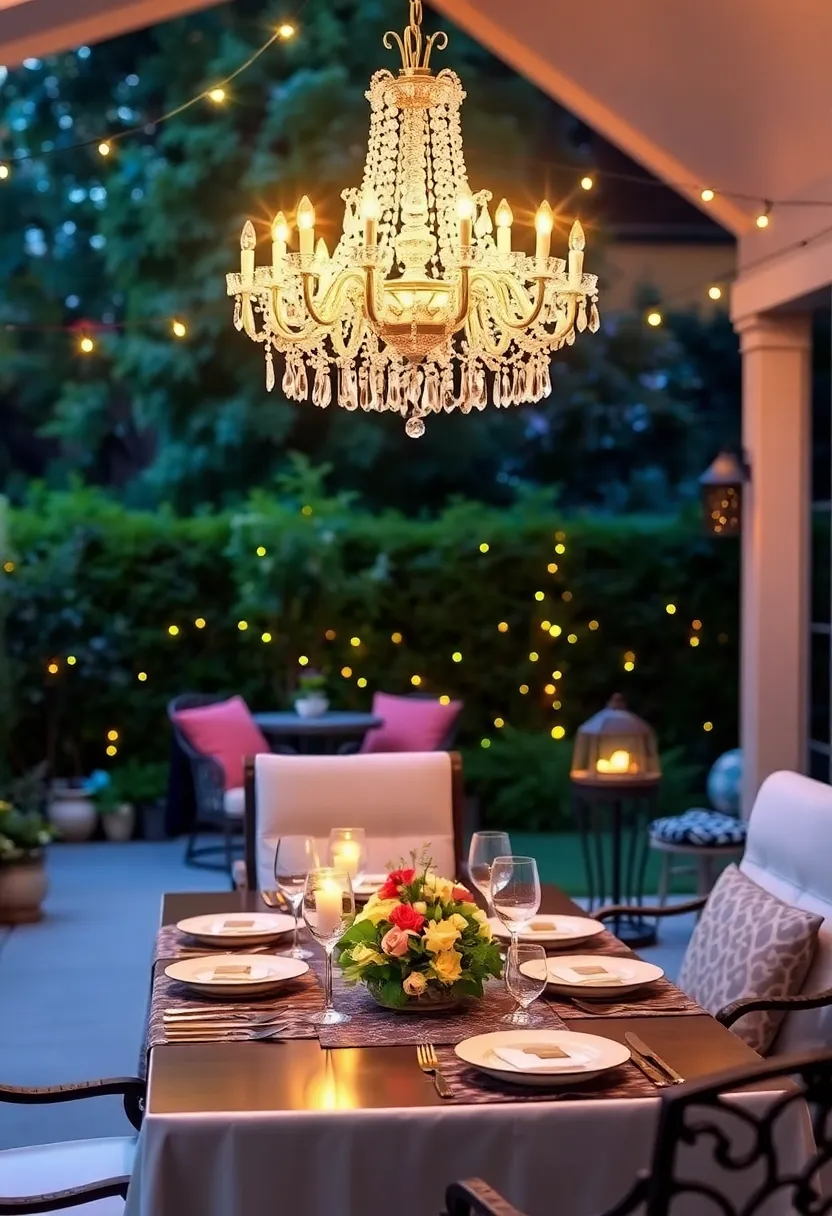 19 Jaw-Dropping Crystal Chandeliers That Sparkle Like Stars (Get Ready for #11!) - 13. Crystal Chandeliers in Outdoor Spaces