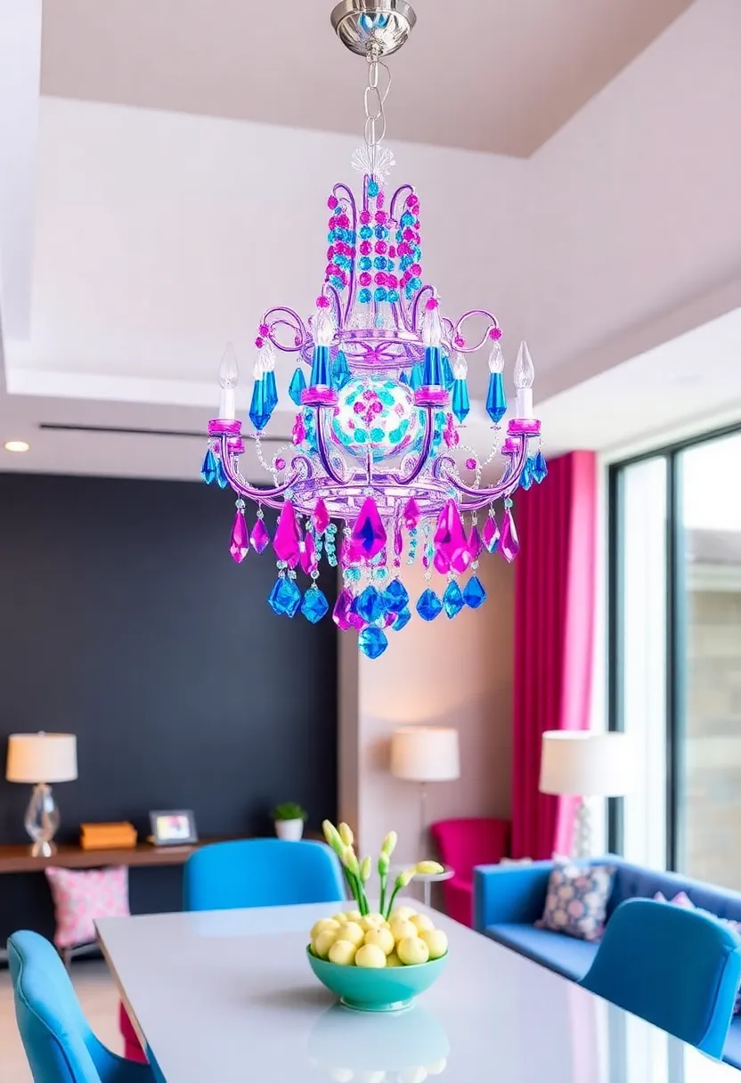 19 Jaw-Dropping Crystal Chandeliers That Sparkle Like Stars (Get Ready for #11!) - 6. Statement Colors