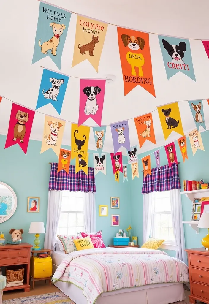 19 Whimsical Pet Decor Ideas for a Fun Bedroom Space (You’ll Want to Copy #8!) - 11. Whimsical Pet Flags