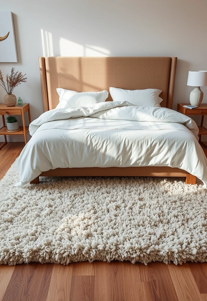 20 Stylish Romantic Bedroom Decor Ideas That Will Set the Mood for Love! - 9. Soft Area Rugs