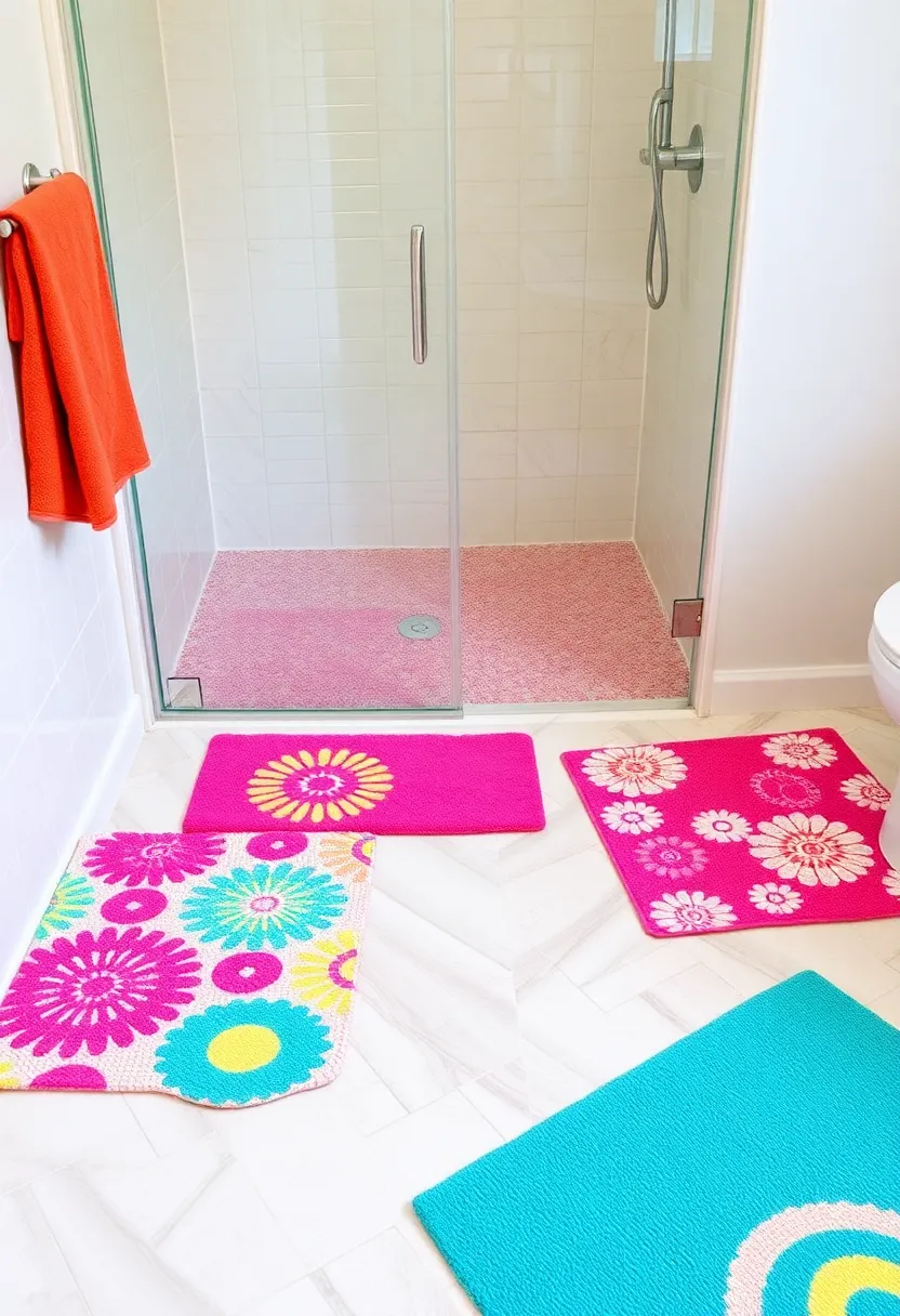 25 Trendy Bathroom Accessories You Won't Believe Are Budget-Friendly! - 13. Colorful Shower Mats