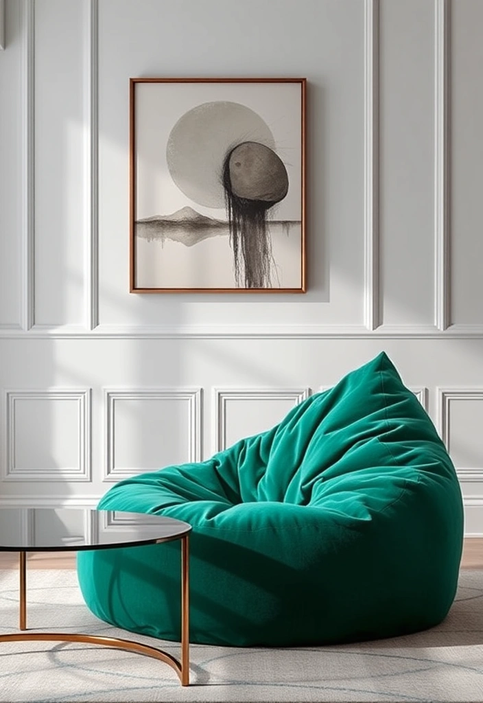 10 Cozy Bean Bag Chair Designs That Will Transform Your Living Room Into a Relaxation Paradise! - 2. Stylish Velvet Bean Bag Chair