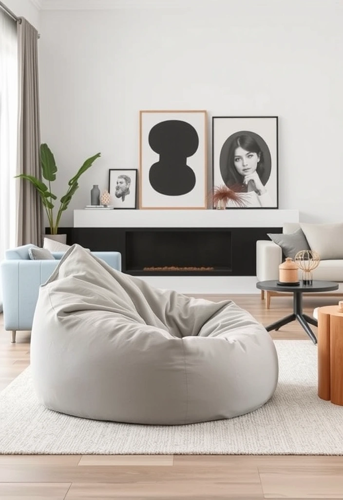 10 Cozy Bean Bag Chair Designs That Will Transform Your Living Room Into a Relaxation Paradise! - 6. Minimalist Bean Bag Chair