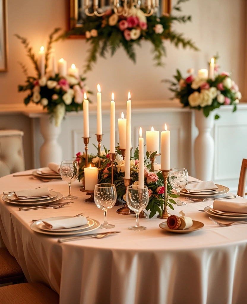 10 Elegant Dining Table Decor Ideas for 6 to Impress Everyone (Don't Miss #3!) - 10. Romantic Candlelit Setting