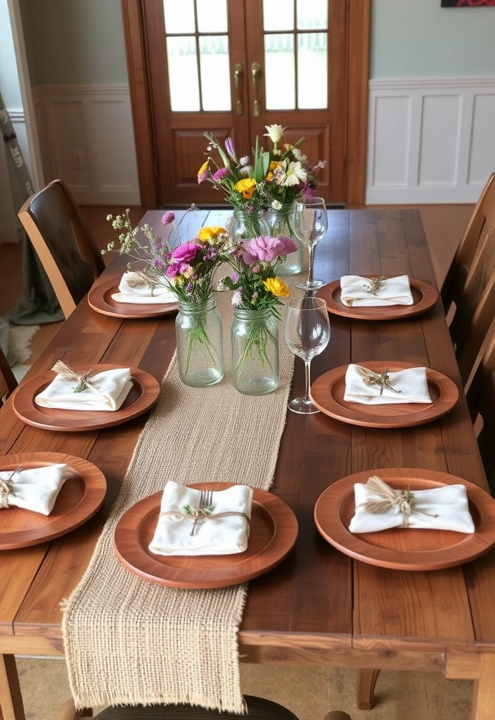 10 Elegant Dining Table Decor Ideas for 6 to Impress Everyone (Don't Miss #3!) - 2. Rustic Charm