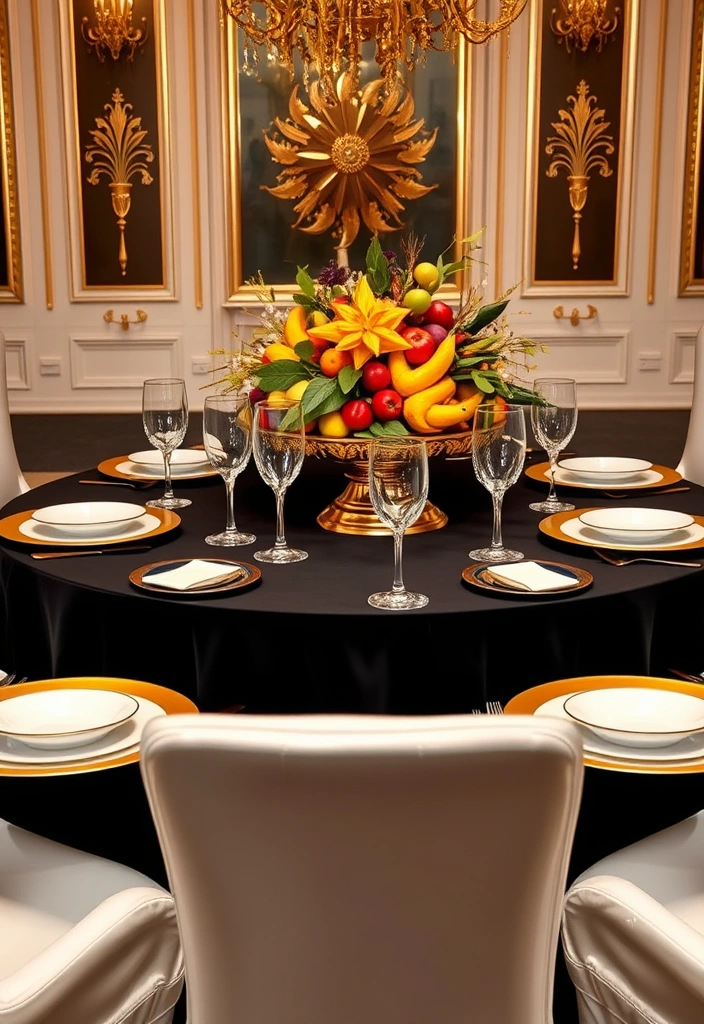 10 Elegant Dining Table Decor Ideas for 6 to Impress Everyone (Don't Miss #3!) - 3. Glamorous Gold Accents