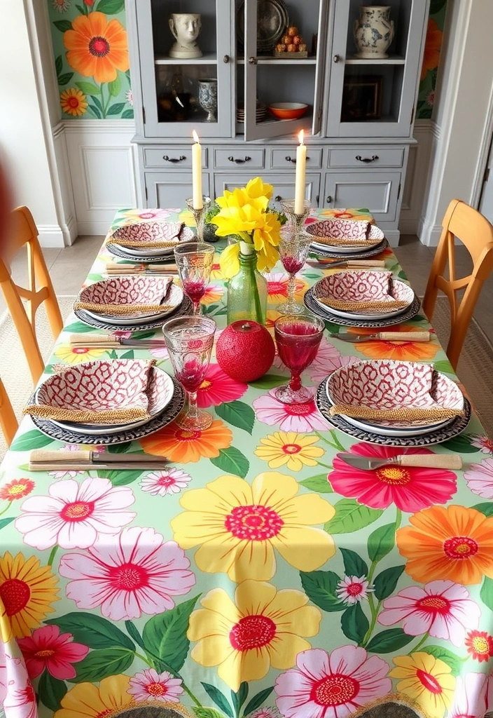 10 Elegant Dining Table Decor Ideas for 6 to Impress Everyone (Don't Miss #3!) - 7. Bold Patterns