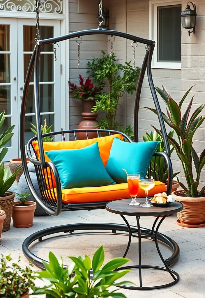 10 Garden Swing Chairs for Dads That'll Make Him Never Want to Leave the Yard! - 2. Modern Metal Swing Chair