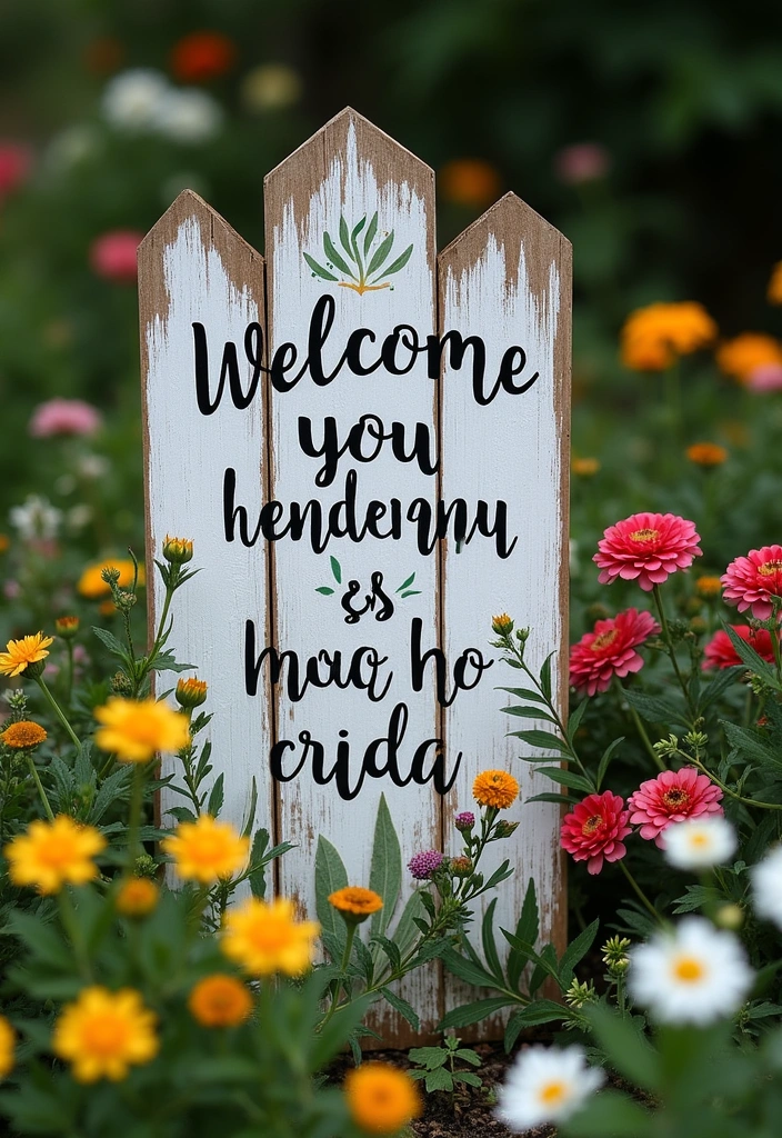10 Upcycled Fence Decor Ideas That Will Impress Your Eco-Conscious Friends! - 8. Decorative Signage