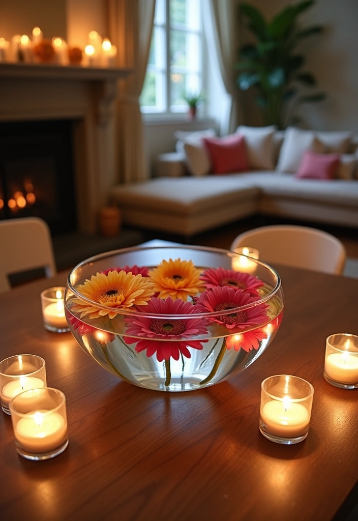 11 Affordable Flower Decor Ideas for Your Living Room (You'll Be Surprised by #3!) - 3. Floating Flower Display