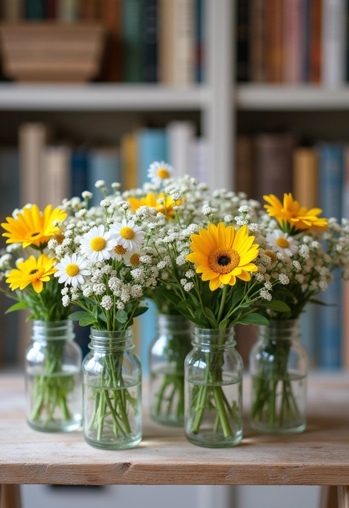 11 Affordable Flower Decor Ideas for Your Living Room (You'll Be Surprised by #3!) - 6. Mini Flower Bouquets