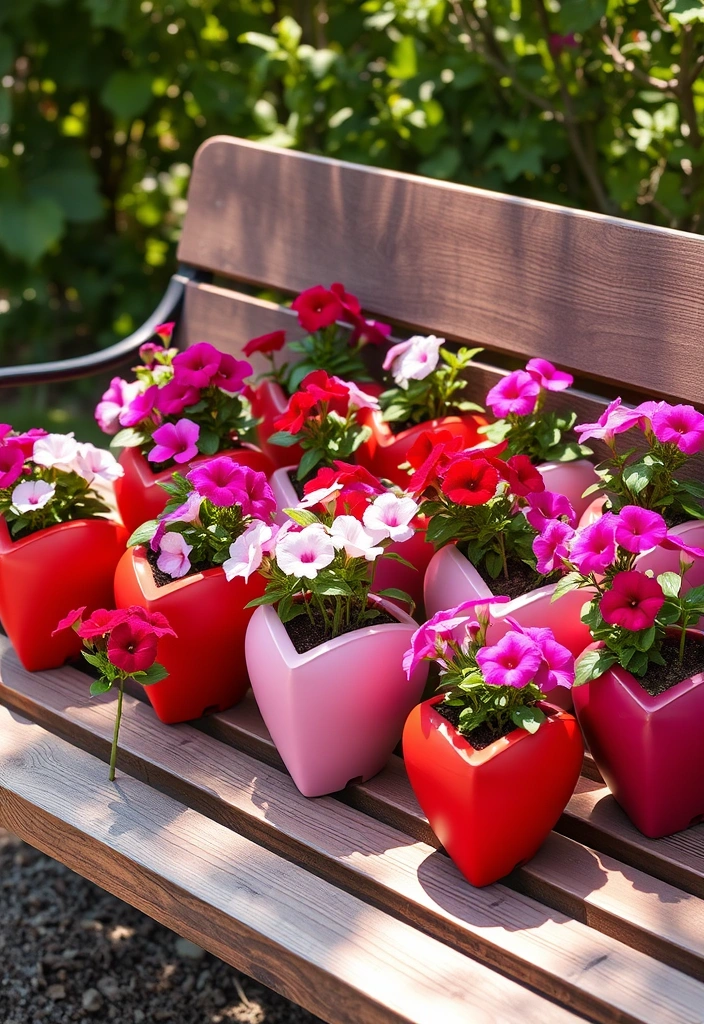 11 Outdoor DIY Valentine’s Day Decor Ideas to Make Your Garden Shine! - 1. Heart-Shaped Garden Planters