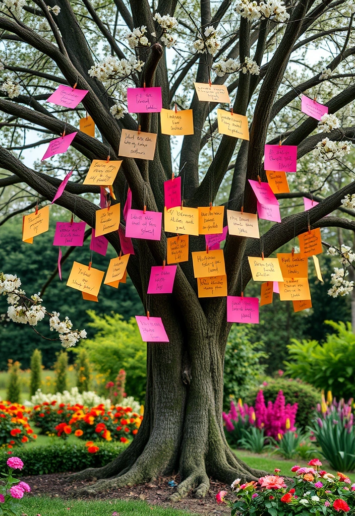 11 Outdoor DIY Valentine’s Day Decor Ideas to Make Your Garden Shine! - 3. Love Notes on Trees