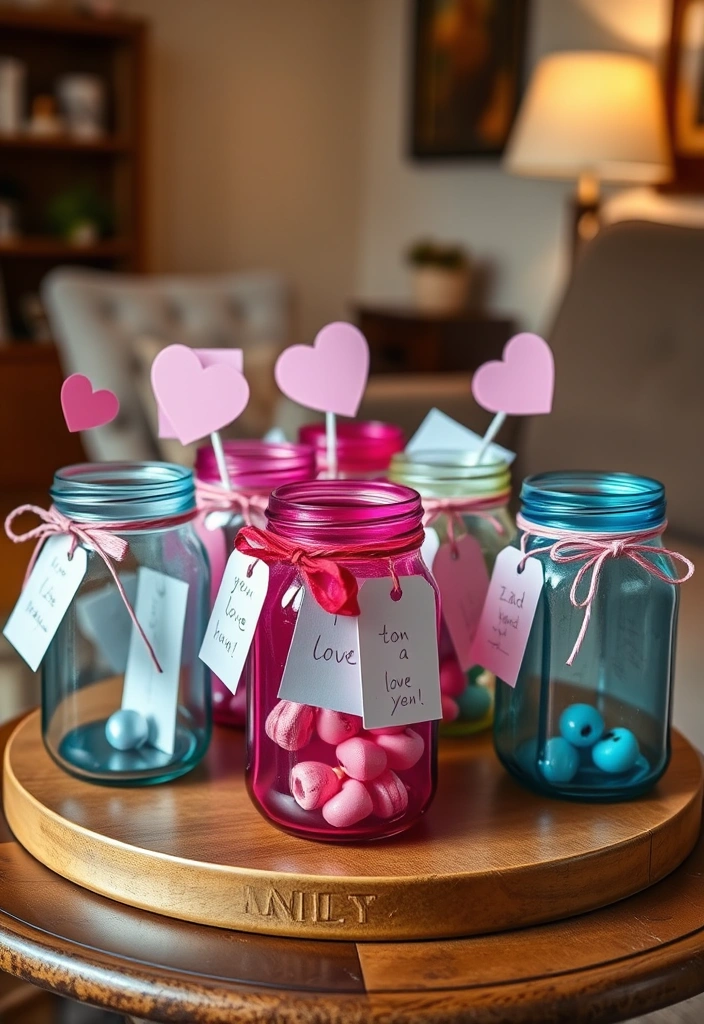 12 Creative Valentine's Day Decor Ideas That Will Make Your Home Pop! - 3. Love Notes Jars