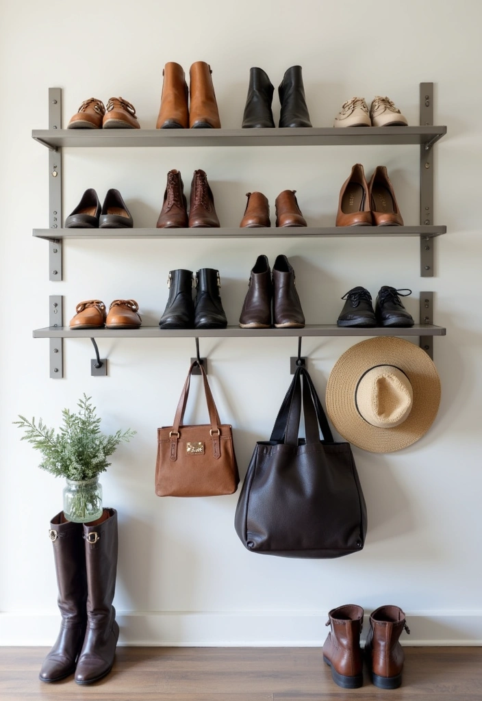12 Stunning Shoe Rack Ideas That Will Transform Your Entryway (You Won't Believe #5!) - 6. Wall-Mounted Shoe Rack