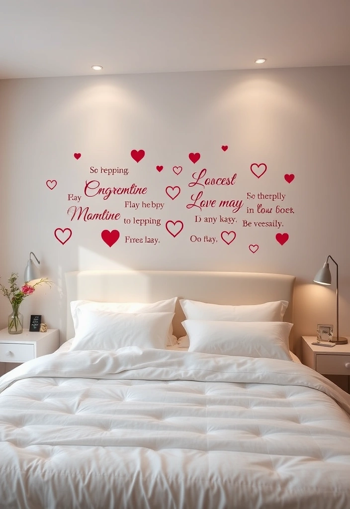 13 Romantic Wall Art Ideas to Spice Up Your Home on a Budget! 💖 - 10. Love-themed Wall Decals