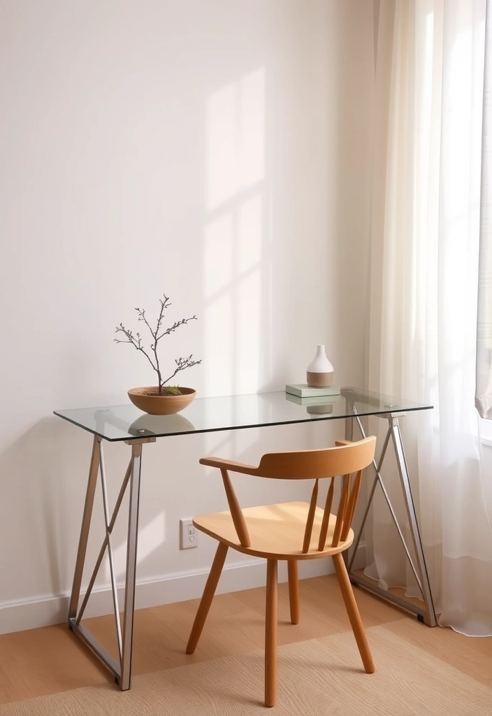 14 Gorgeous Glass Desk Ideas to Skyrocket Your Home Office Style (You'll Want #2!) - 4. The Zen Workspace