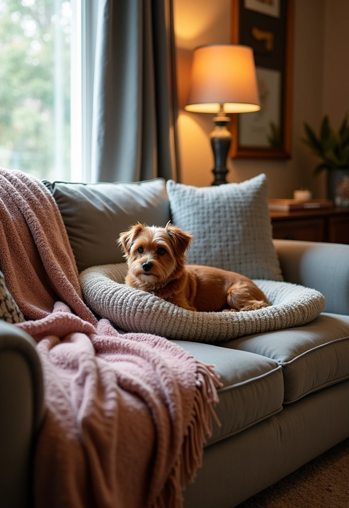 15 Pet Home Decor Ideas That’ll Make Your Living Room Purr-fectly Cozy! - 13. Textured Throws for Comfort
