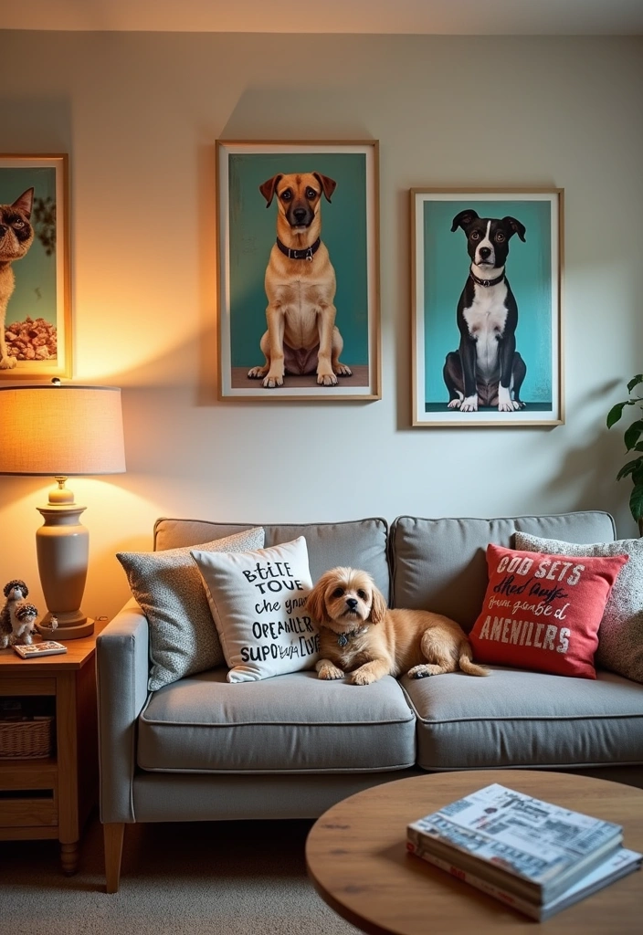 15 Pet Home Decor Ideas That’ll Make Your Living Room Purr-fectly Cozy! - 15. Themed Decor for Pet Lovers