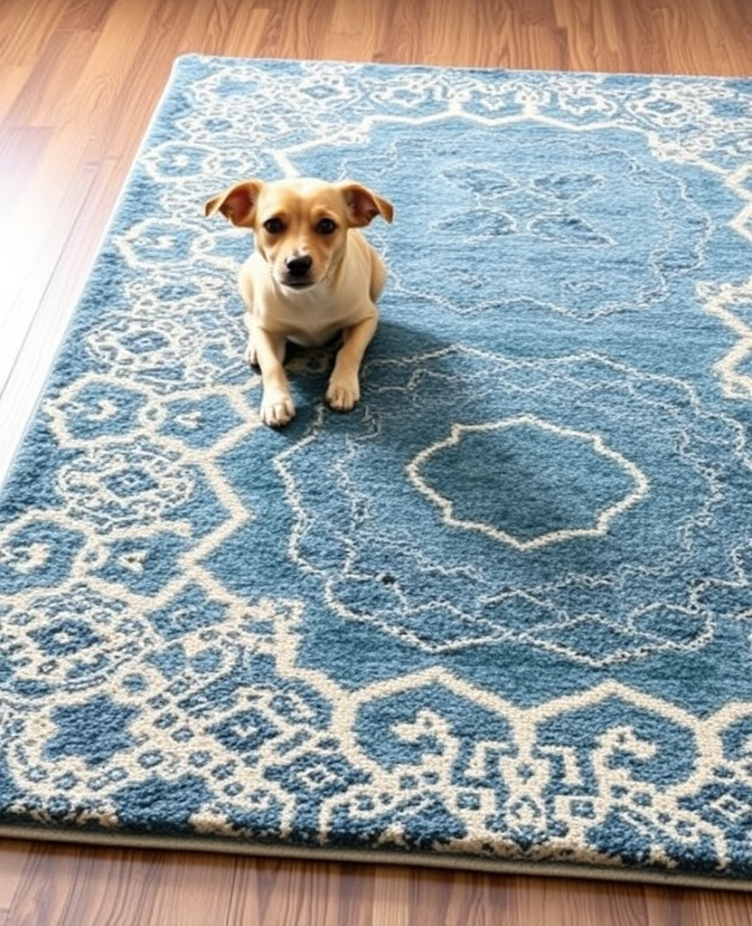 15 Pet Home Decor Ideas That’ll Make Your Living Room Purr-fectly Cozy! - 7. Pet-Friendly Area Rugs