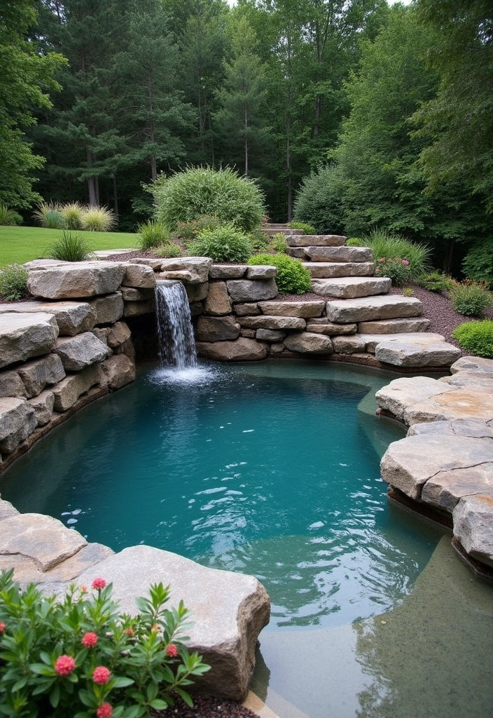 15 Stunning Luxury Pool Designs That Will Transform Your Backyard Into an Oasis! - 10. Natural Stone Pools: Rustic Charm