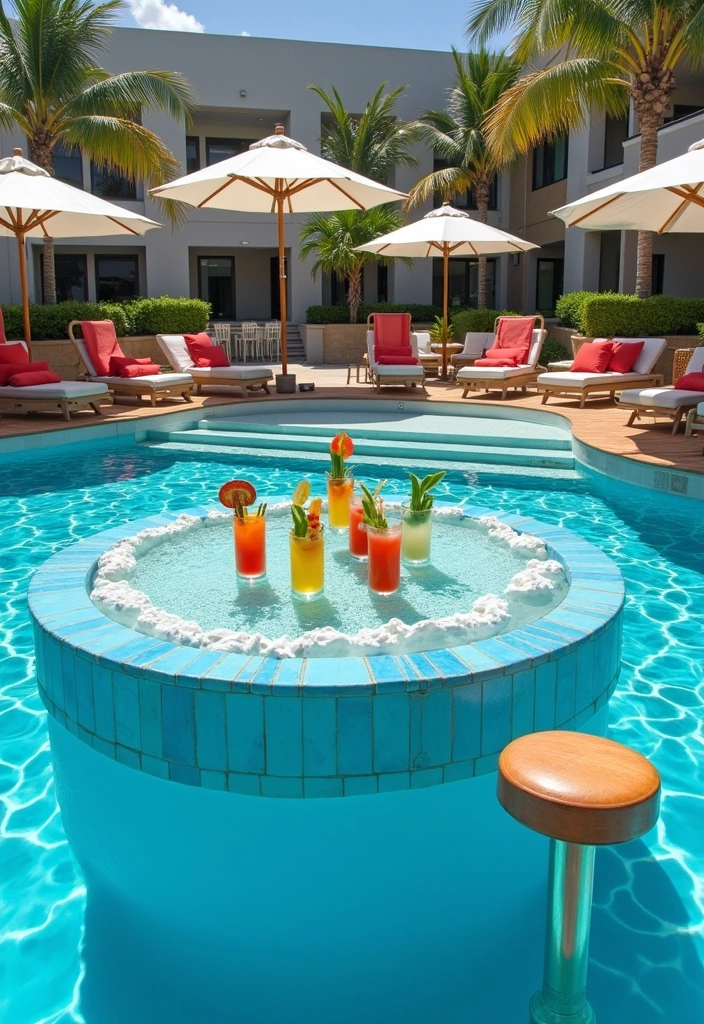 15 Stunning Luxury Pool Designs That Will Transform Your Backyard Into an Oasis! - 6. Swim-Up Bars: The Ultimate Entertainer