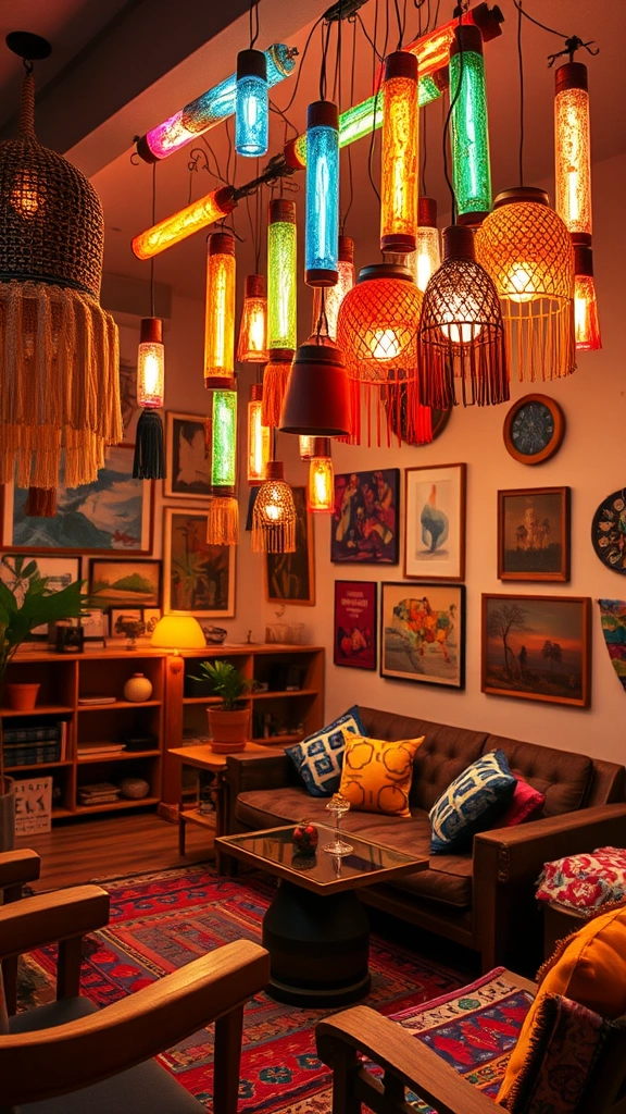 15 Stunning Tube Light Designs That Will Transform Your Living Room into a Cozy Haven! - 11. Tube Lights with Artistic Touches