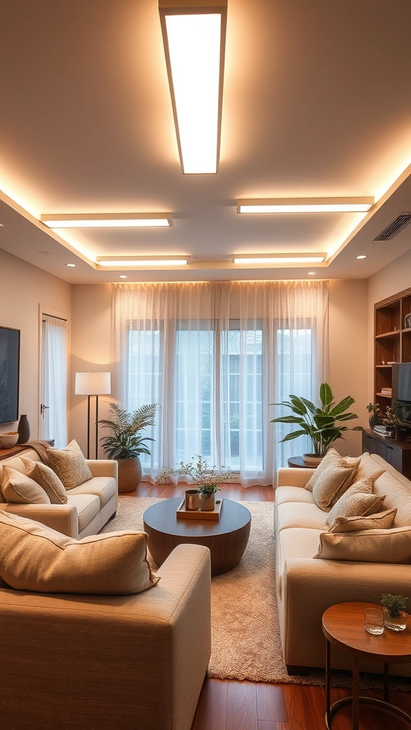 15 Stunning Tube Light Designs That Will Transform Your Living Room into a Cozy Haven! - 6. Tube Lights with Diffusers