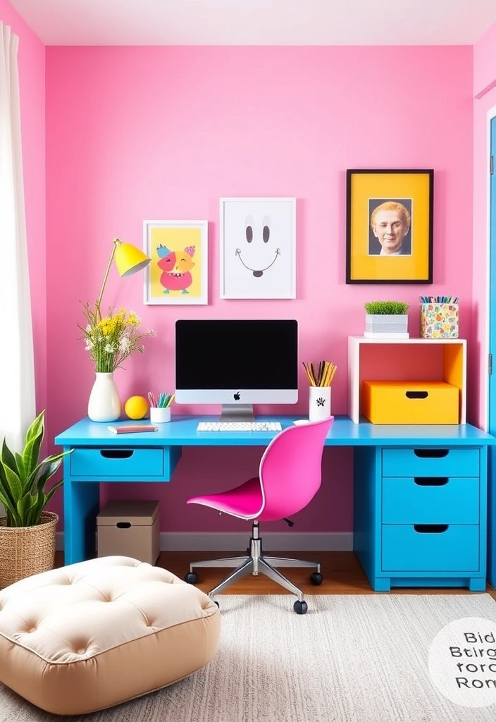 15 Stylish Computer Tables That Will Transform Your Home Office into a Dream Workspace! - 13. Color Pop Desks