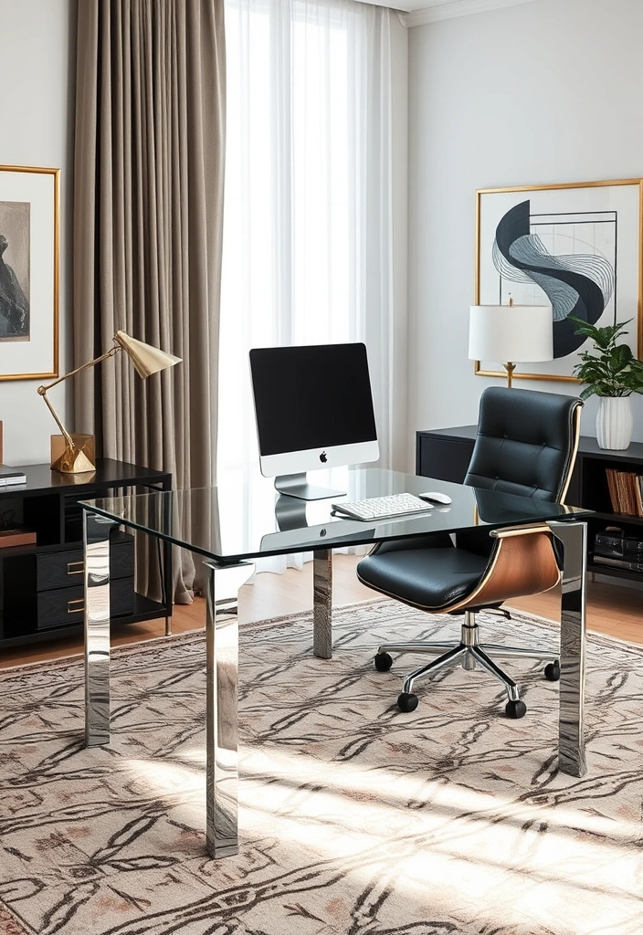 15 Stylish Computer Tables That Will Transform Your Home Office into a Dream Workspace! - 6. Elegant Glass Desks