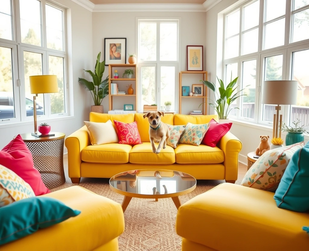 16 Pet-Friendly Sofa Sets That Will Keep Your Home Stylish and Fur-Free! - 10. The Bright and Bold Sofa