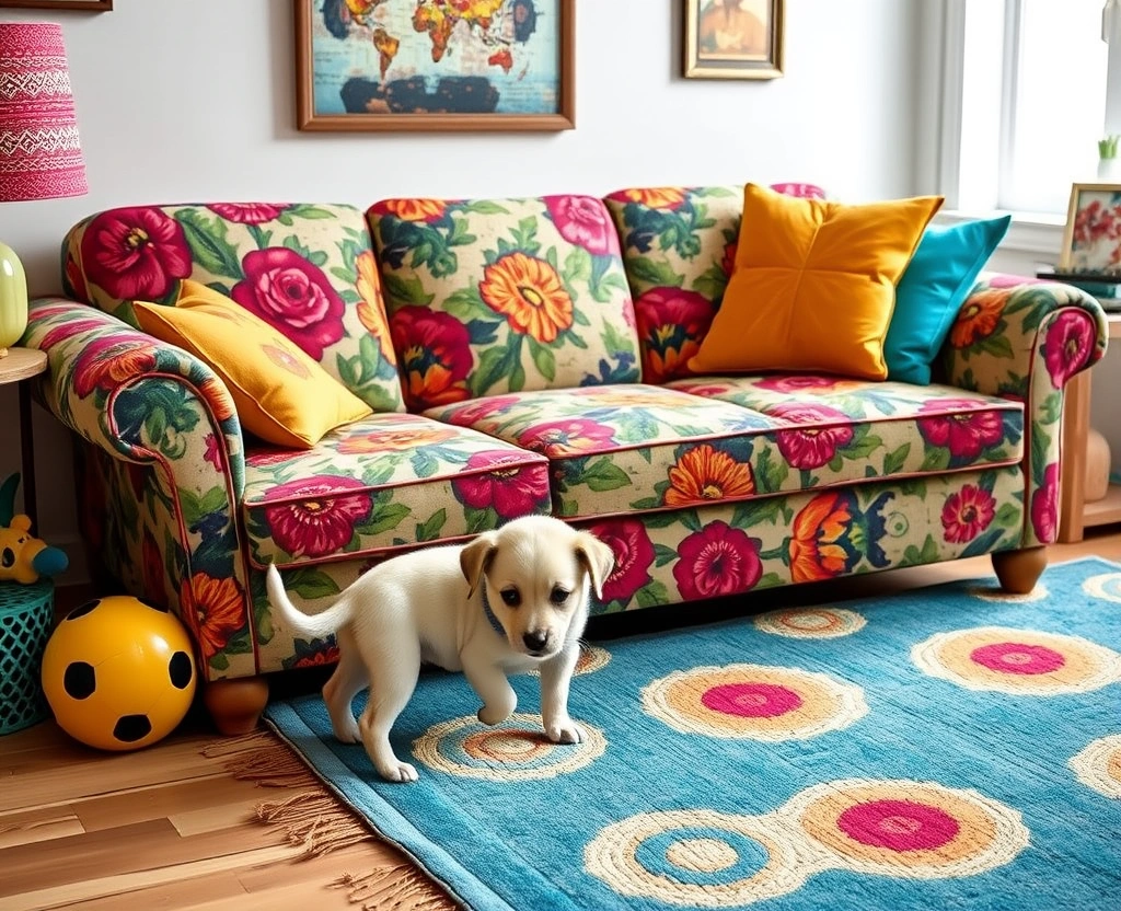 16 Pet-Friendly Sofa Sets That Will Keep Your Home Stylish and Fur-Free! - 6. The Playful Patterned Sofa
